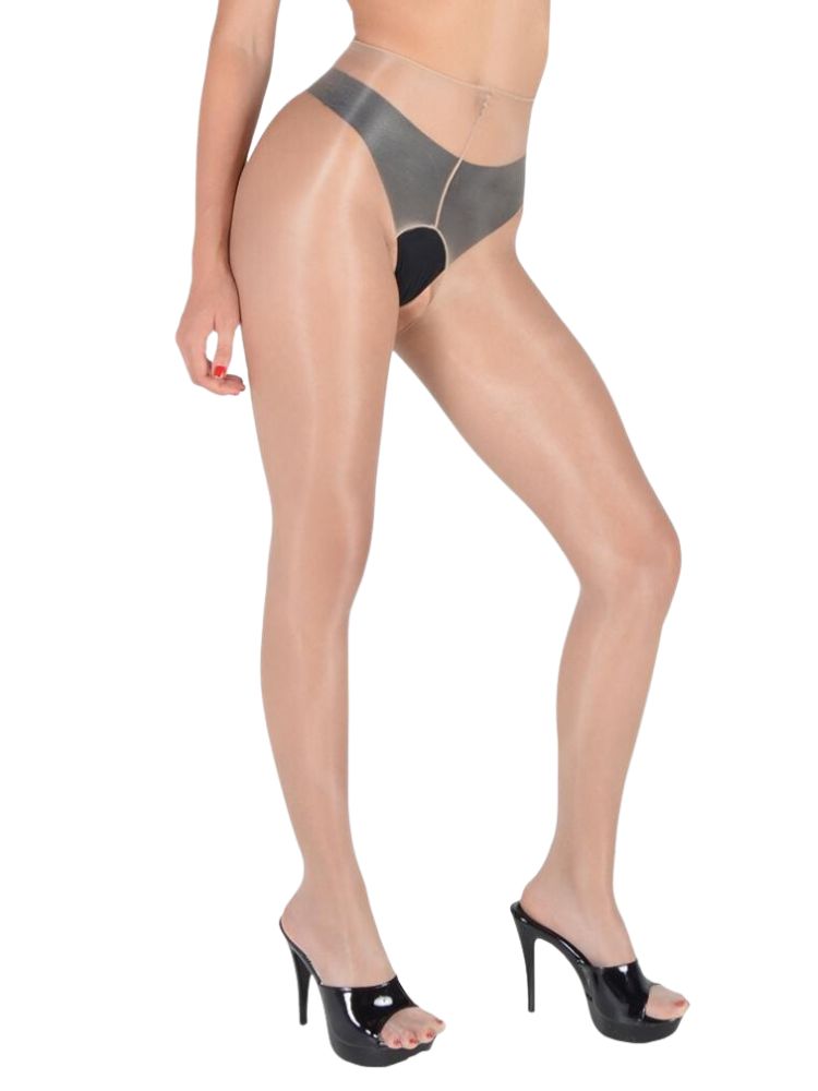 Womens Footed Crotchless  Tights by Pearl And Poseidon