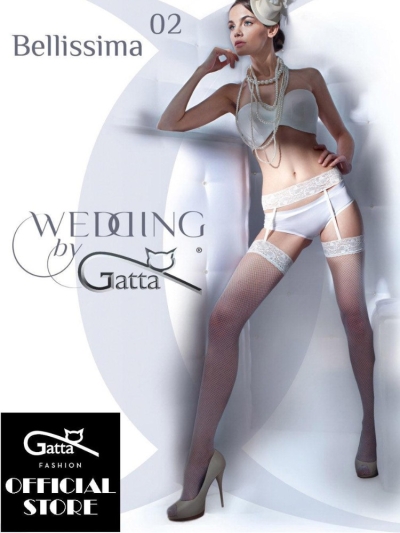  Gatta Bellissima Lace Fishnet Stockings & Garterbelt