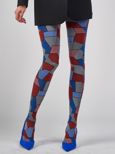  Platino Jacquline Opaque Geometric Tights