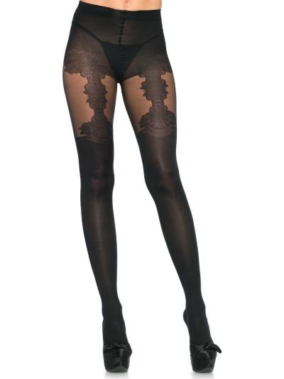  Leg Avenue Floral Mock Suspender Pantyhose