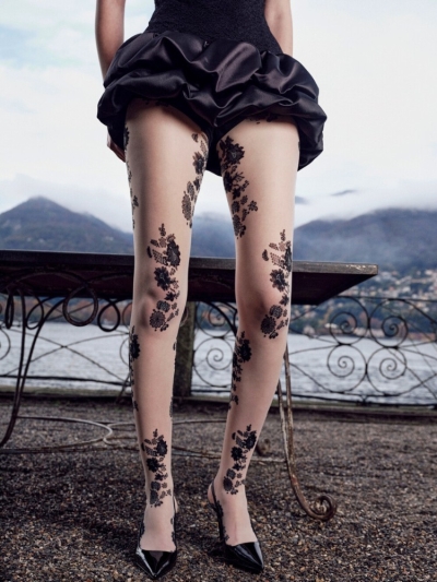  Trasparenze Mandarino Floral Pattern Tights