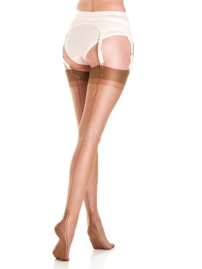 Gio Bronze Fully Fashioned Manhattan Seam Heel Stockings
