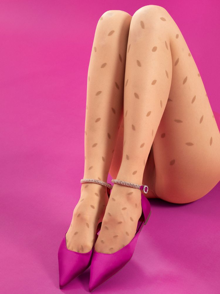 Womens Polka Dot Footed  Tights by Fiore