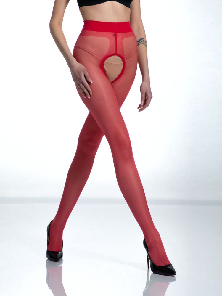 Amour Hip Gloss Crotchless Tights
