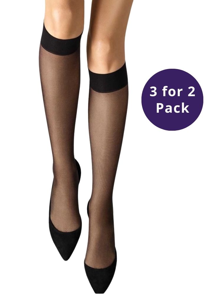 Satin Touch Wolford Knee Highs 3 for 2 Pack
