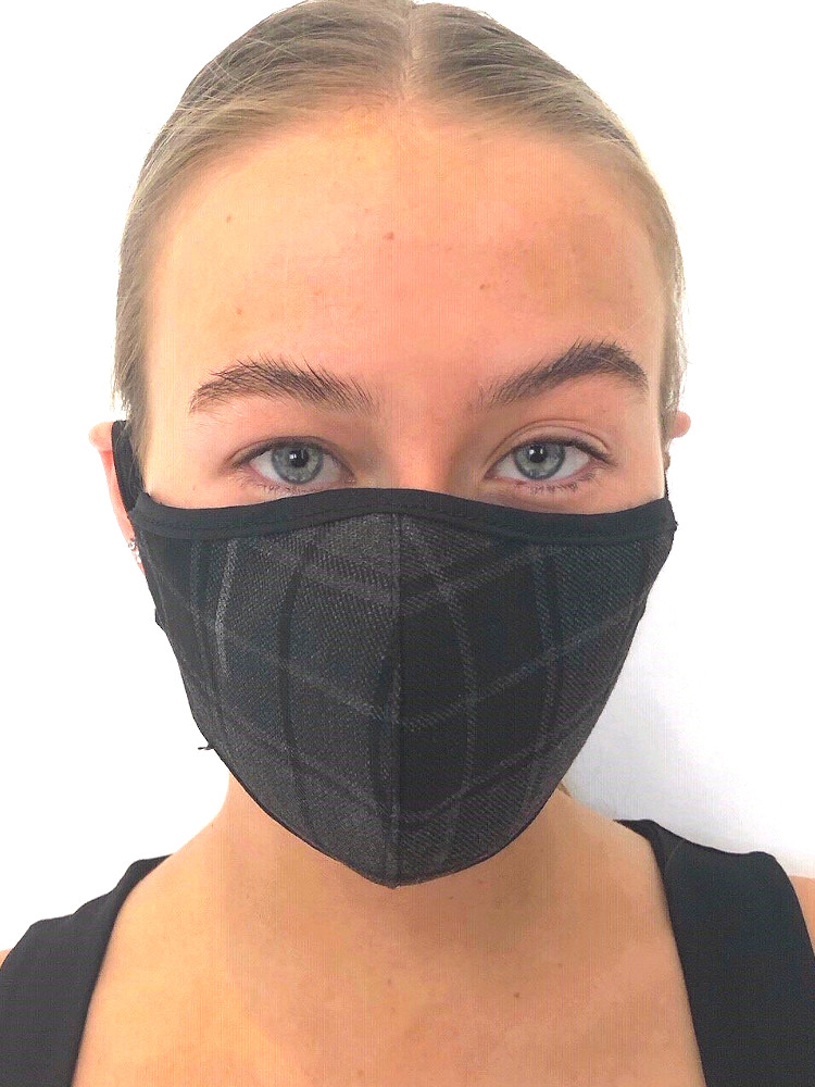 Slanj Grey Tartan Patterned Face Mask
