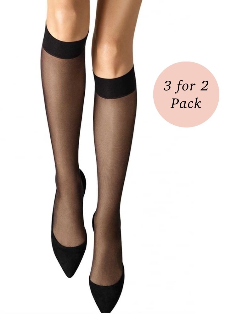 Satin Touch Wolford Knee Highs 3 for 2 Pack
