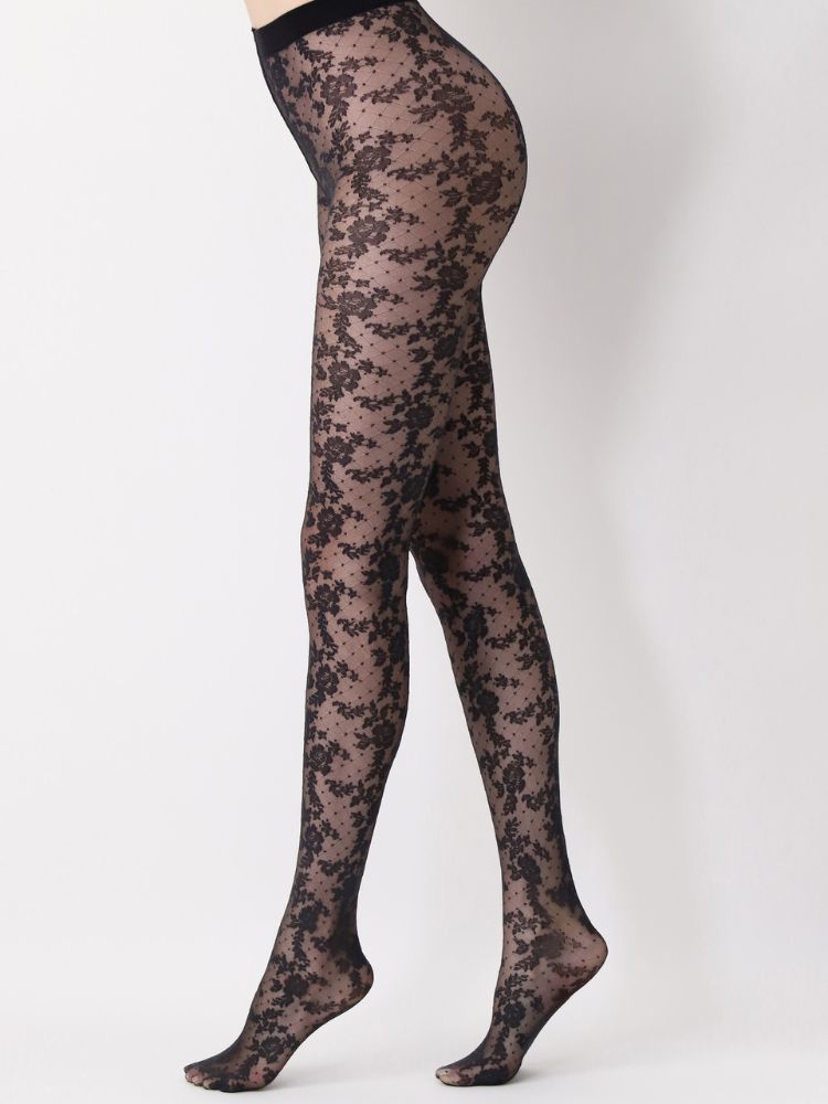 Womens Lace Footed  Tights by Oroblu