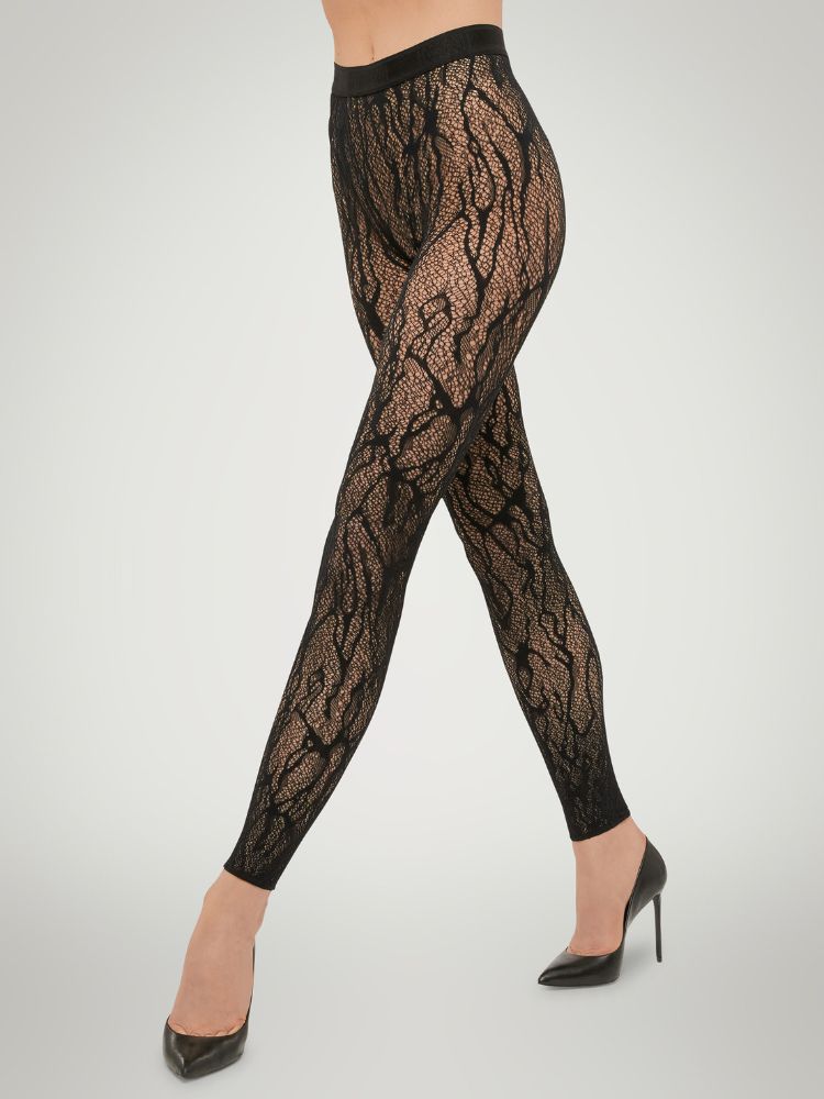 Womens Lace Snake Print  Leggings by Wolford