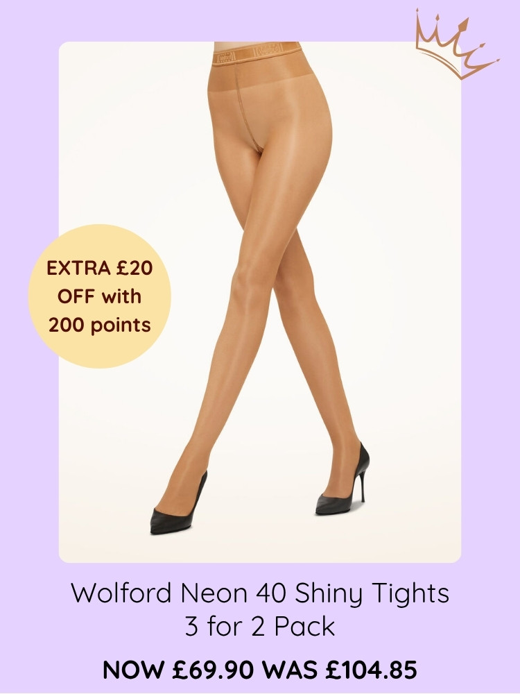 Wolford Neon 40 Shiny Tights 3 for 2 Pack with Cashback